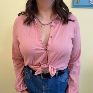 h&m pink button up blouse!